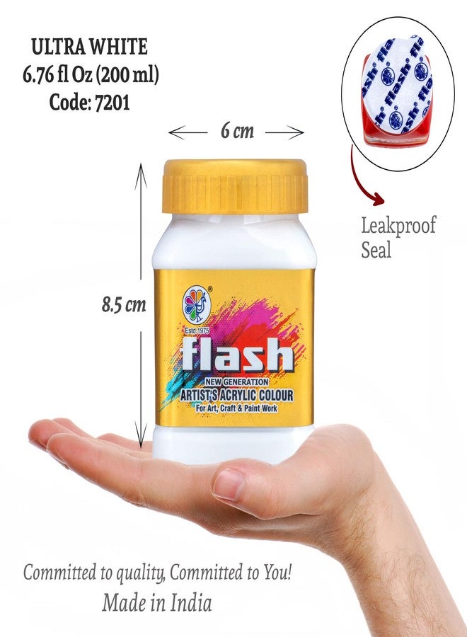 Flash Acrylic Colour (White, 200 ml) - Image 3